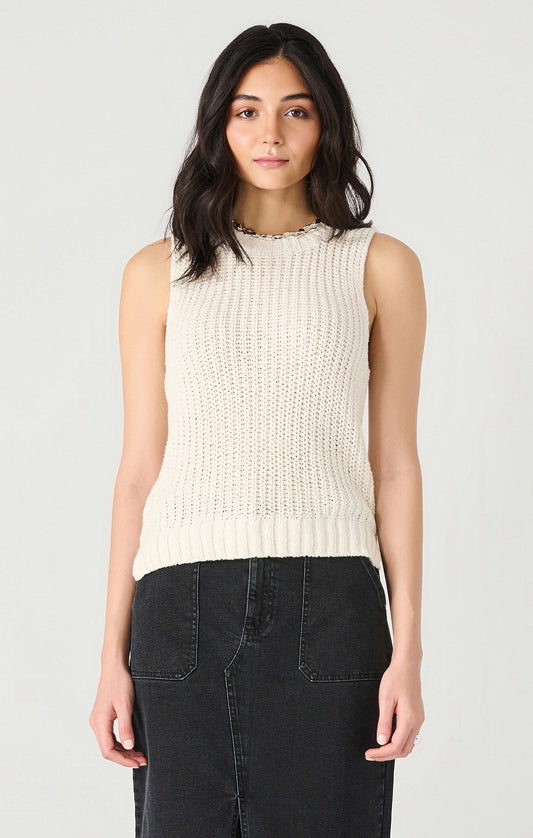 Off White Crochet Sweater by Dex