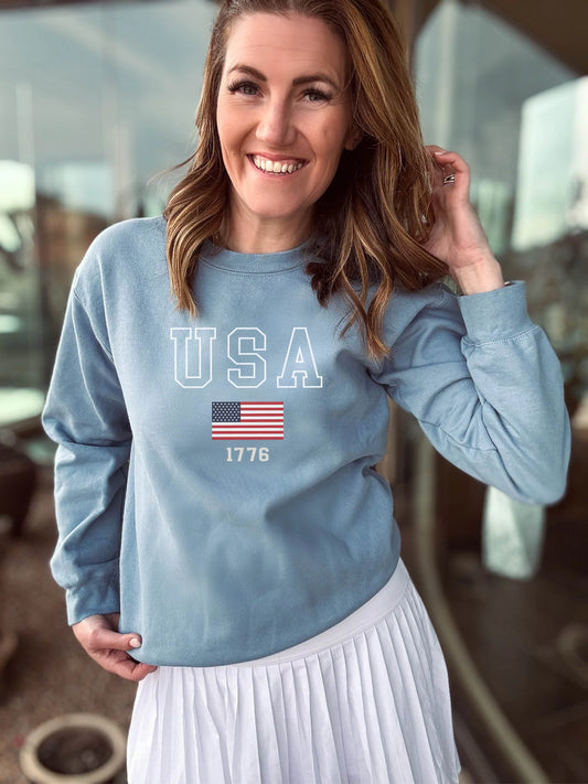 PRE-ORDER USA Flag 1776 Fleece Sweatshirt (ETA Early March)