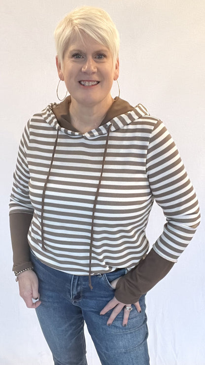 Striped Thermal Hoodie