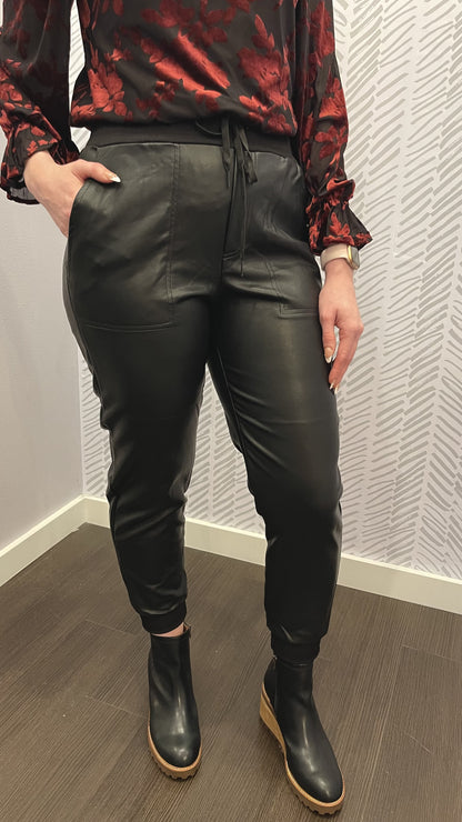 Faux Leather Jogger